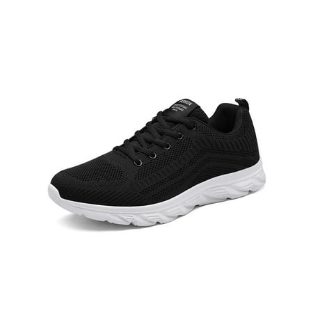 

Tenmix Mens Running Shoe Fitness Workout Walking Mesh Sneakers Lace Up Trainers Men Comfort Lightweight Casual Sneaker Black White 5.5