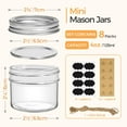 ComSaf Mini Mason Jars 4oz 8 Pack, Regular Mouth Mason Jar with Lids and Seal Bands, Small
