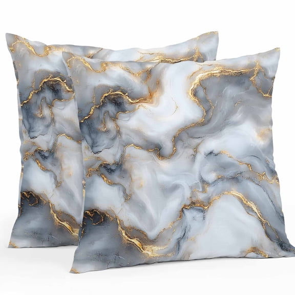 Waterproof Throw Pillow Covers Set of 2, 20x20 Inch Marble Abstract Decorative Pillowcases Outdoor Pillow Slip Cushion Covers Set for Couch Tent Impressionist Minimalism Modern