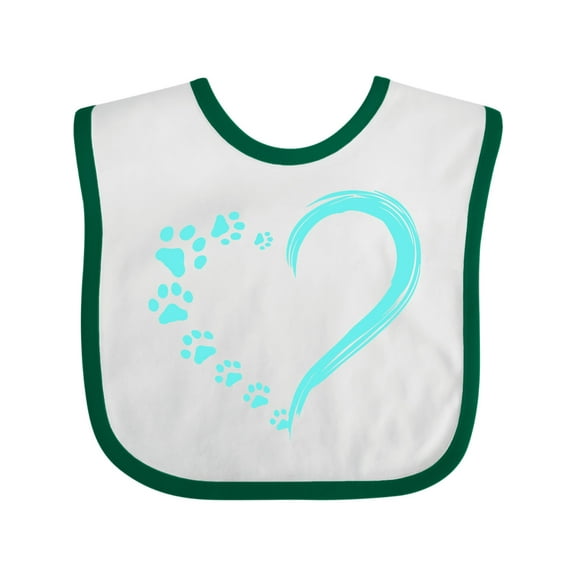 Inktastic Paw Print Heart Boys or Girls Baby Bib