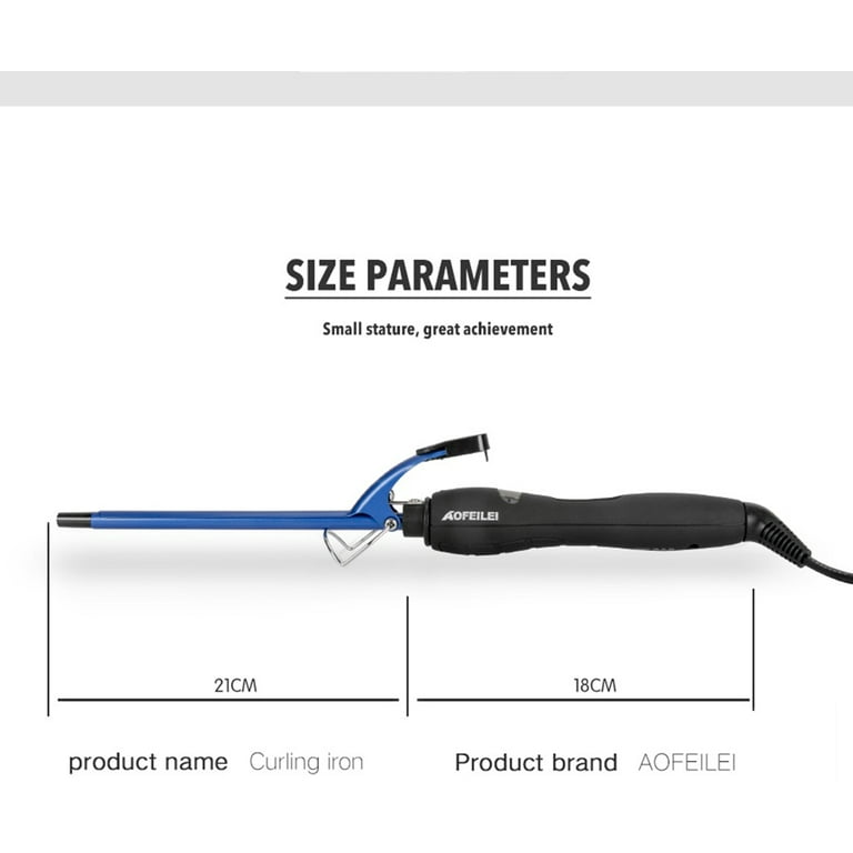 Small Curling Iron Thin Curling Wand for Short Hair 9mm Long Barrel Ceramic Hair Curling Iron