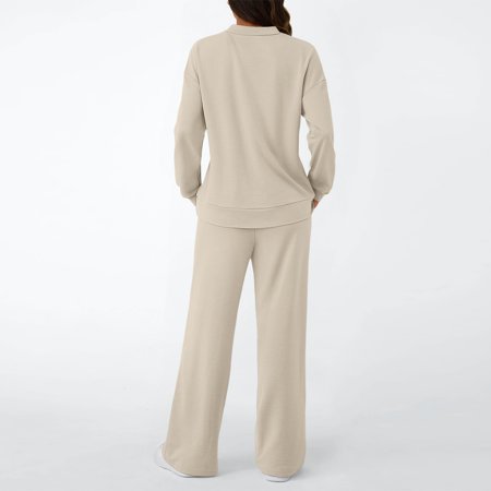 SUNBS Two Piece Sets for Women Fall Outfits Lounge Sets Mock Neck Tops Wide Leg Pants Vacation Travel Airport Outfits