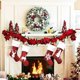 thumbnail image 3 of Medias de Navidad de terciopelo rojo, calcetines de copos de nieve de Reno para familia, chimenea colgante, vacaciones, decoración de fiesta de navidad, 3 of 4