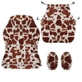 thumbnail image 7 of TSOVTHRID Brown Cow Pattern 4 Pieces Gaming Chair Slipcover with Armrest Covers Stretchy Rotating Gaming Chair Protector Soft Office Desk Chair Cover Cat Scratch Proof, 7 of 7