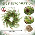 thumbnail image 3 of laqbezok 6 Pcs Christmas Wreath for Front Door, 8" Artificial Eucalyptus Leaves Teardrop Wreaths, with Ribbon Pinecones Berry Christmas Hanging Swag, for Xmas Winter Door Window Wall Home Decor, 3 of 17