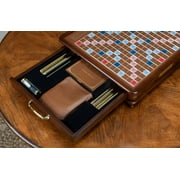 WS Game Company Scrabble Luxury Edition with Rotating Wooden Board Game