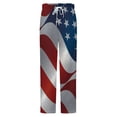 thumbnail image 5 of Beauty American Flag With Light Effect Winter Female Pants Flannel High Waist Women Pants Lady Warm Straight Leg Plush Trousers, 5 of 7