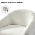 thumbnail image 4 of Modern Solid Wood Accent Chair Armchair Barrel Backrest for Living Room Bedroom, Ivory, 4 of 7