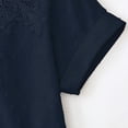thumbnail image 6 of DDAPJ pyju Womens Summer Tops Dressy Casual Lace V-Neck T-Shirts Business Work Shirts Dark Blue S, 6 of 8