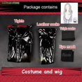 thumbnail image 4 of Disfraz de Cosplay de Anime Gojo Satoru de JJK, peluca con cambio de género, traje negro, ropa de fiesta para eventos de cómic de Halloween para mujer, 4 of 5