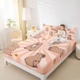 thumbnail image 3 of Erosebridal Kids Boba Capybara Bed Sheets, Swirl Stripes King Sheets, 4pcs, 3 of 5