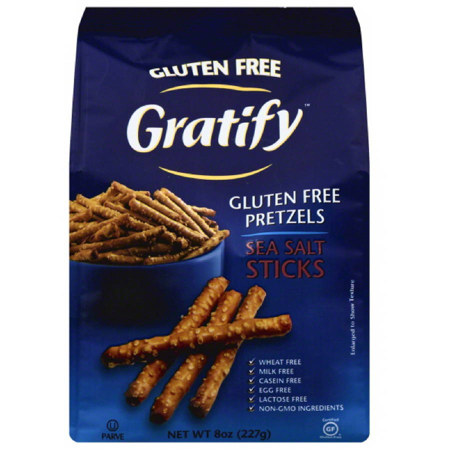 Gratify Gluten Free Sea Salt Pretzel Sticks, 8 oz, (Pack of 6