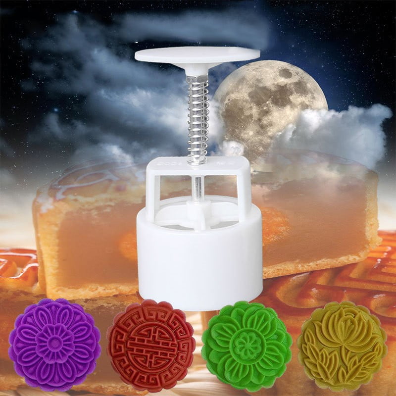 Mould Pastry Round Mold Mooncake Cutter Cookie Hand Pressing 6 Stamps Baking Mould Pastry Round Mold Mooncake Cutter Cookie Hand Pressing 6 Stamps Baking