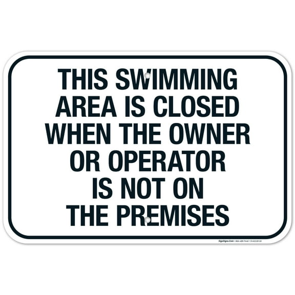 New Jersey Swim Area Is Closed Sign, Complies With State Of New Jersey Pool Safety Code, 12x18 Aluminum