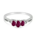 thumbnail image 6 of 10k White Gold Oval Ruby And Diamond Three Stone Ring, 6 of 6