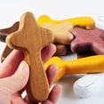thumbnail image 2 of JNANEEI Natural Wooden Cross Hand Held Cross Holding Crosses Prayer Gift for Clutching Jewelry Making Findings Accessory, 2 of 12