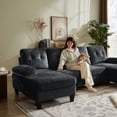 thumbnail image 6 of Tornama Linen Convertible U Shaped Sectional Sofa, Light Grey, 6 of 12