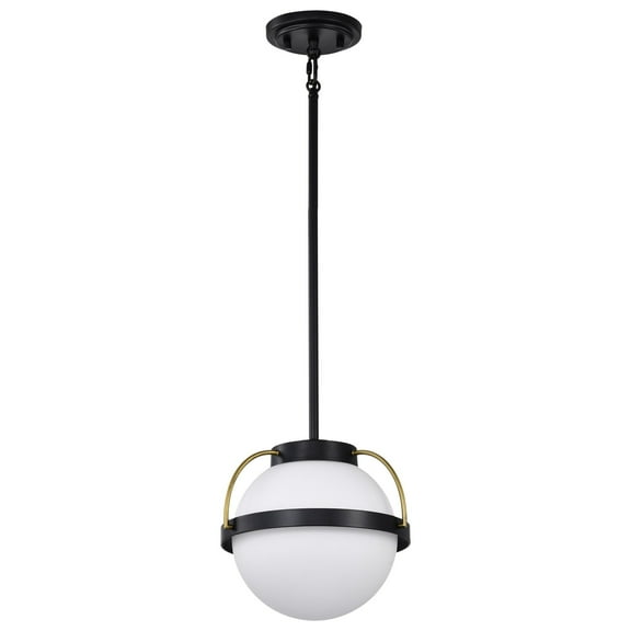 60/7773-Nuvo Lighting-Lakeshore - 1 Light Small Pendant-8.88 Inches Tall and 10 Inches Wide-Matte Black Finish    -Traditional Installation