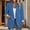 Blue, variant on Winter Clothing For Women Fashion Casual Button Business Slim Fit Three Quarter Sleeve Rolled Edge Nylon Fabric Black S-3Xl