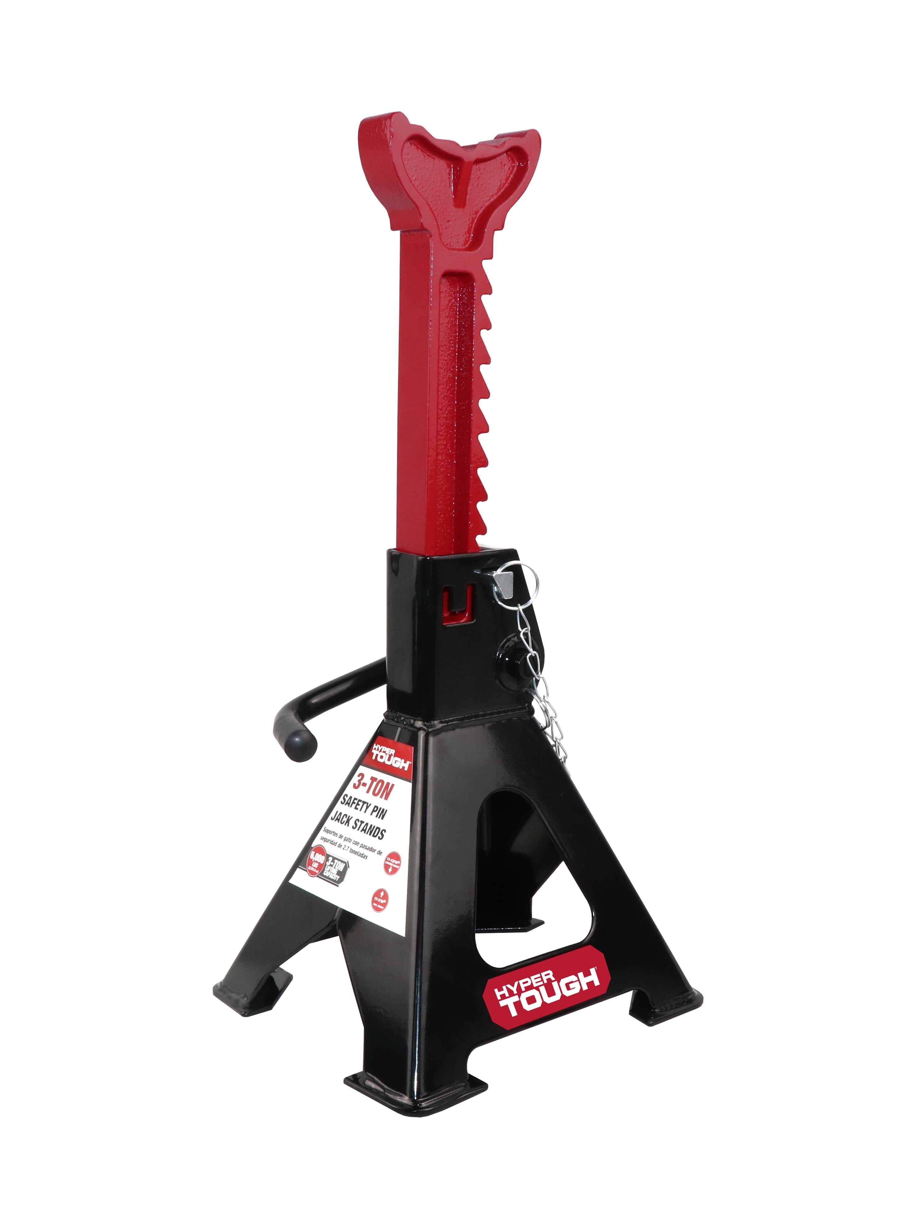 (2 pack) Hyper Tough 3 Ton Steel Jack Stands with Safety Pins, Lifting Range 11-7/16" to 16-3/4"