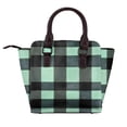 thumbnail image 3 of Single Shoulder Bag Rivet Bag 7.48×7.48×3.94in Removable Shoulder Belt Can Be Held Or Diagonal Across A Variety Of Matching Styles Paleturquoise Buffalo Plaid Check Tartan Scotland_1, 3 of 6