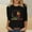 Black, variant on Fznquz Black Women Tops 2025 3/4 Length Sleeve Plus Size Shirt Black History Print Fashion Crewneck Women Blouse