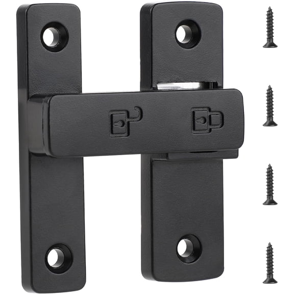 Flip Latch Lock 180 Degree Gate Latches Black Heavy Duty Sliding Door Lock, Safety Latch Bolt Door Lock for Gate Barn Garage Garden
