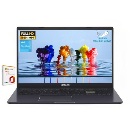 ASUS Vivobook go 15 L510 Laptop, 15.6" FHD, Intel Celeron N4020 Processor, 4GB DDR4 RAM 256GB Storage, Microsoft 365 Personal 1-Year Included, Ultra Thin, Win 11 Home S