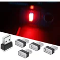 thumbnail image 1 of 5 luces ambientales LED rojas para coche, luces enchufables de 5 V, mini kit de iluminación ambiental interior para automóviles, computadoras portátiles, enchufes USB (ásperos) JM JM, 1 of 5