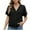 Black, variant on Uaswgudfs Women's Loose Tops Short Sleeve V Neck Waffle Knit Tunic Blouse Tie Front Button Up T Shirts