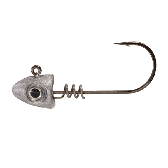 Duckett Fishing Subtle Head Jig Heads Soft Plastic Lure Jig for Bass, Walleye, and Inshore Fishing, 1/4 oz – 4 Pack, Unpainted with Eye, 3/0 Hook