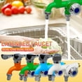 thumbnail image 1 of Fufafayo 4Pcs Washing Machine Faucet Plastic Dual , 4 Points Double Head Splitter, One Into Two Wall Mount Cold Water Tap for Laundry Room Utility Sink Garden Hose, 1 of 9