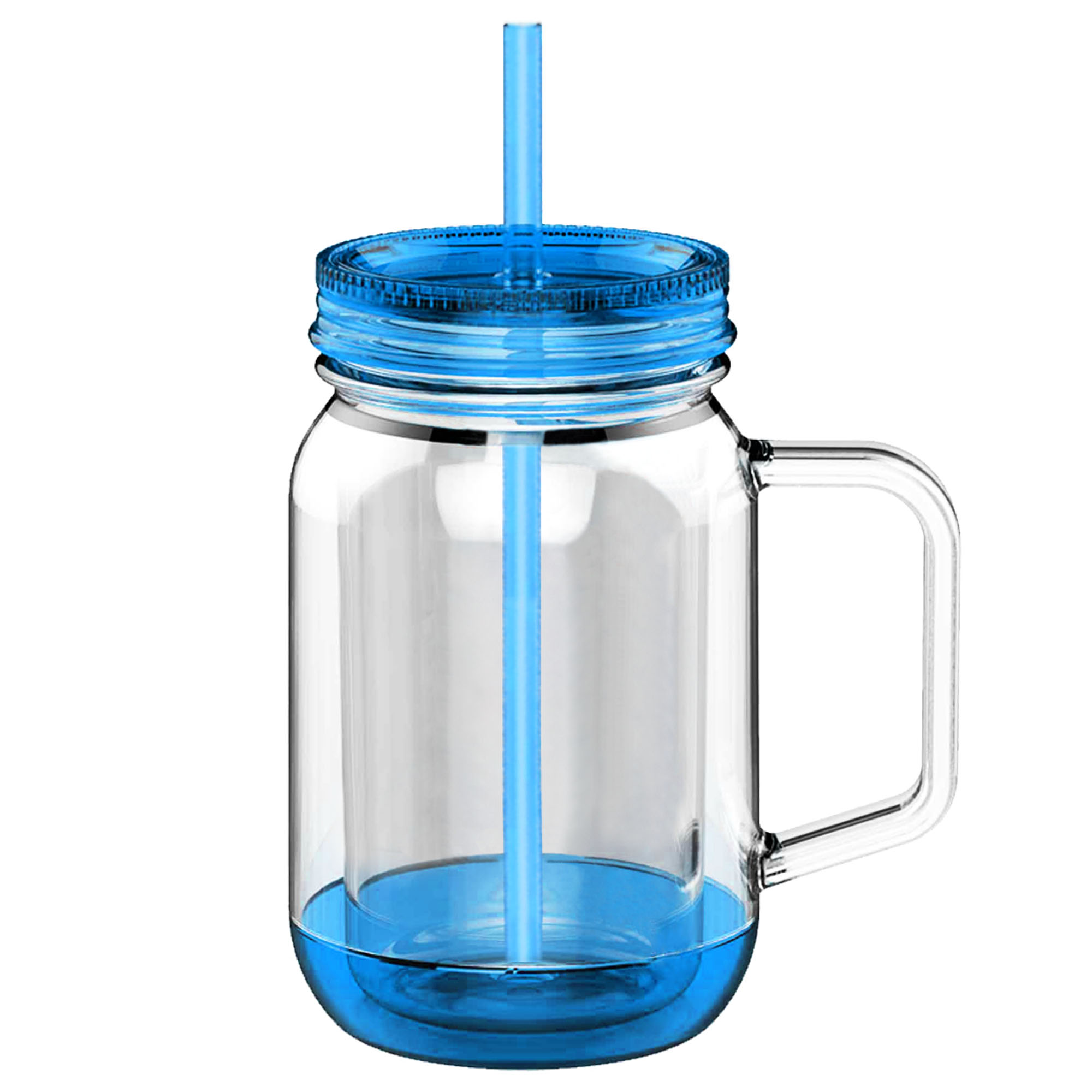 AVOIN colorlife 17 OZ Double Wall Plastic Mason Jar Mug Smoothie Cup