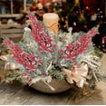 thumbnail image 2 of Christmas Berries Red Stems Evergreen Pine Branches Xmas Picks Spray Artificial Pine Cones Holly Stem Craft DIY Xmas Garland Wreath Ornaments (D), 2 of 6