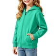 thumbnail image 7 of Ashirexll Girls Hoodies Solid Hooded Long Sleeve Sweatshirt for Big Girls Fall Casual Layer 1-11 Years, 7 of 7