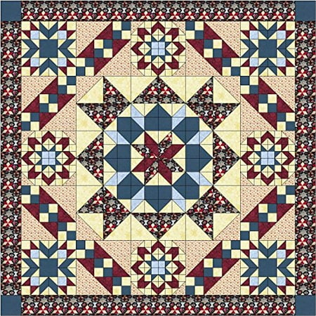 Easy Quilt Kit Hexagon Stars Patriotic Red White And Blue