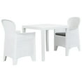 thumbnail image 1 of vidaXL 3 Piece Bistro Set Plastic White Rattan Look, 1 of 5