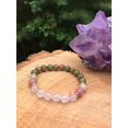 thumbnail image 2 of Natural Rose Quartz ,Unakite & Rhodonite 8mm Round Shape Smooth Cut Beads Stretchable Bracelet for Men & Women., 2 of 2