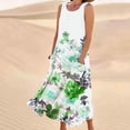 thumbnail image 2 of Birdeem Robe d'Été Aguichant pour Femmes Robe Longue Imprimée Sans Manches et en Lin Col Rond Robe d'Été Longue pour Femmes, 2 of 5