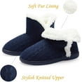thumbnail image 4 of Women's Fuzzy House Slippers - Knitted Ankle Booties with Plush Fur Lining for Indoor & Outdoor Winter Warmth, 4 of 9