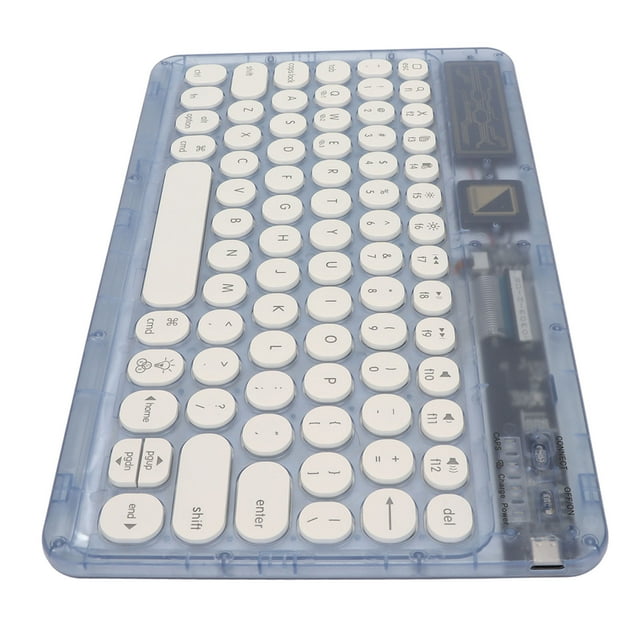Retro Keyboard, Wireless Typewriter Keyboard with RGB Light, Vintage Portable Ultra Slim Compact Mini Keyboard for Laptop Computer Tablet Smartphone