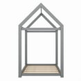 thumbnail image 6 of Bellemave Twin Floor Bed, Wood  Montessori House Bed with Rails, Twin Size Bed Frame with Roof, No Box Spring Needed (Gray), 6 of 8