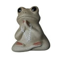 thumbnail image 4 of Figura de cerámica de rana para té, recuerdo de mascota, miniadorno de mesa para jardín de hadas. Estilo A, 4 of 9
