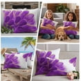 thumbnail image 5 of Purple Gold Outdoor Waterproof Pillow Covers, Abstract Flower Ombre Aesthetics Paint Decorative Square Throw Pillowcase Sofa Cushion Sham for Patio/Couch/Chair, 16"x16" 2 Pack, 5 of 8