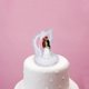 thumbnail image 3 of 1 Pc Wedding Layout Prop Cake Dessert Table Decor Heart Shape Bride Groom Craft Adornment (White Black), 3 of 3