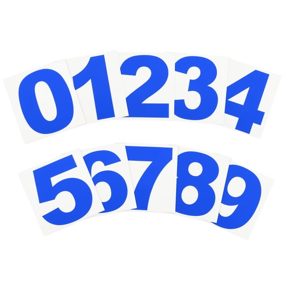 Uxcell 4 Inch Reflective Number Stickers 0-9, 2 Set Vinyl Mailbox Number Self-Adhesive, Reflective Blue