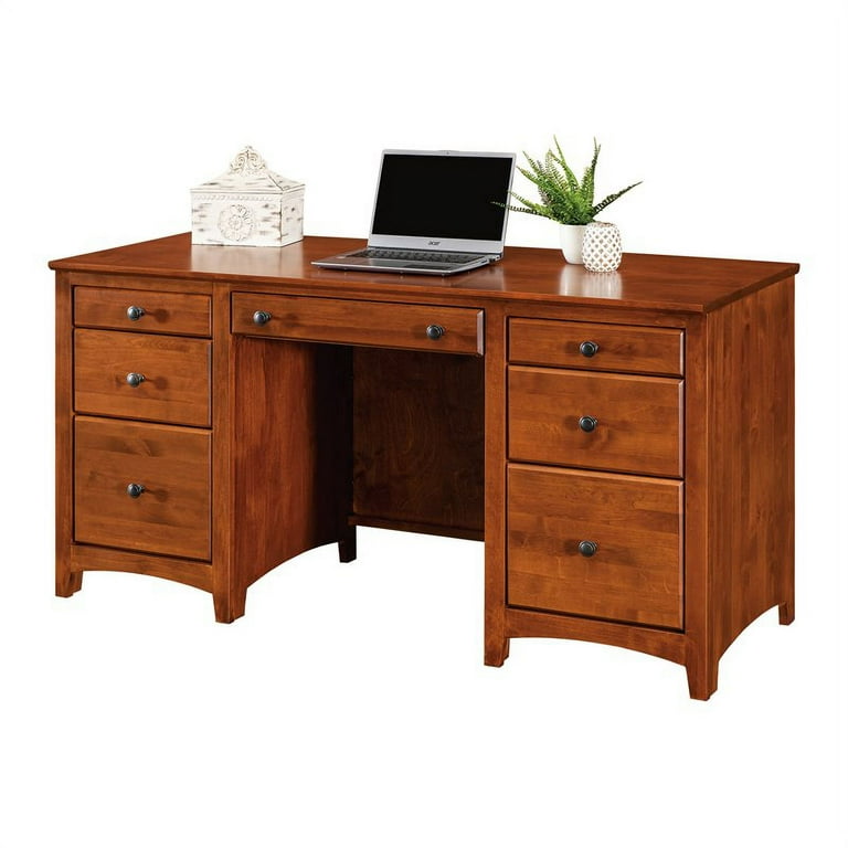 Solid wood double pedestal clearance desk