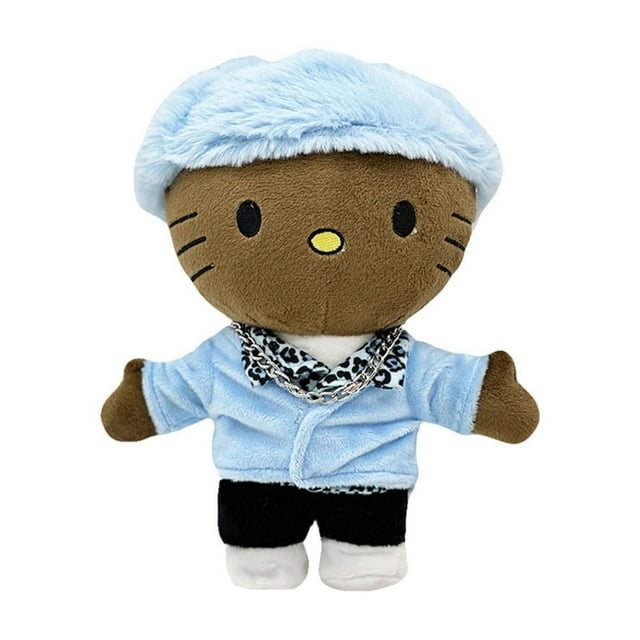 Hello Kitty Tyler The Creator Plush Toy, Hello Kitty 50th Anniversary Commemoration Doll, Cute Cat Kitty Stuffed Animals Pillow Plush,Singer Figure Doll for Kids Christmas Birthday Gift Boys Girls