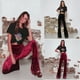 thumbnail image 5 of Pantalones largos de mujer de primavera y otoño, micropantalones de mujer europeos y americanos, pantalones anchos casuales de terciopelo dorado de cintura alta para mujer, 5 of 6