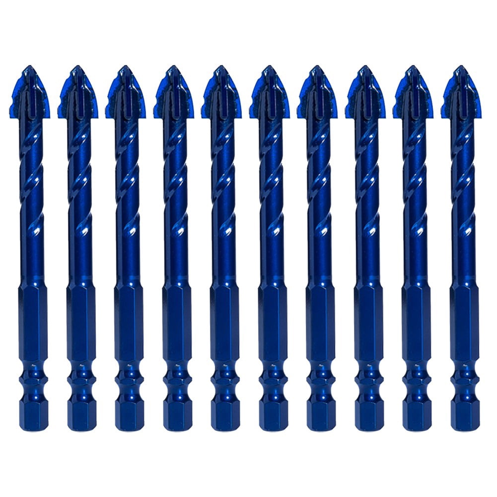 yaaqii 10pcs Masonry Drill Bit Set Eccentric Drill Bits for Glass Tile Wood Punching